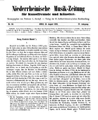 Niederrheinische Musik-Zeitung für Kunstfreunde und Künstler Samstag 23. August 1856