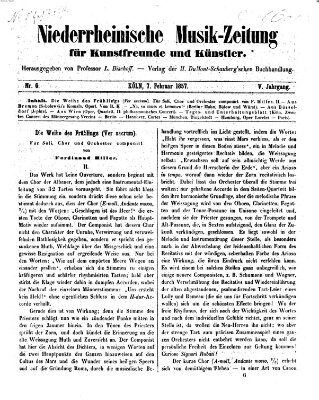 Niederrheinische Musik-Zeitung für Kunstfreunde und Künstler Samstag 7. Februar 1857