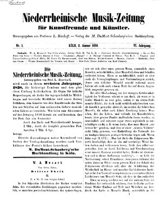 Niederrheinische Musik-Zeitung für Kunstfreunde und Künstler Samstag 2. Januar 1858