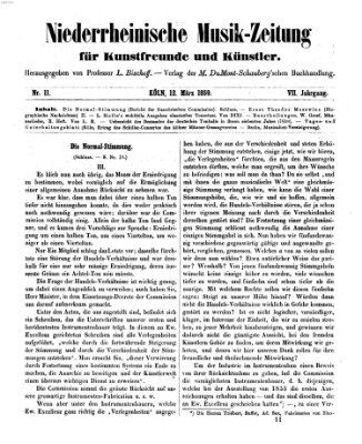 Niederrheinische Musik-Zeitung für Kunstfreunde und Künstler Samstag 12. März 1859