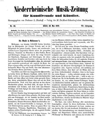 Niederrheinische Musik-Zeitung für Kunstfreunde und Künstler Samstag 28. Mai 1859