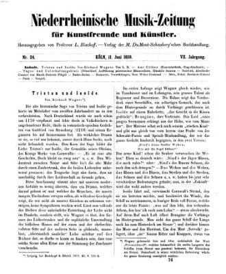 Niederrheinische Musik-Zeitung für Kunstfreunde und Künstler Samstag 11. Juni 1859