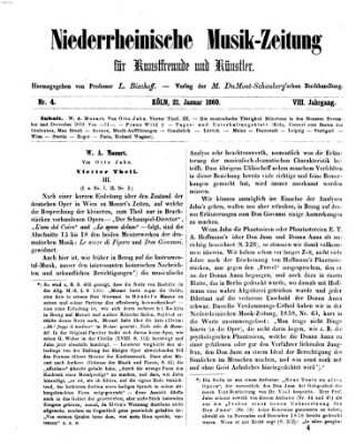 Niederrheinische Musik-Zeitung für Kunstfreunde und Künstler Samstag 21. Januar 1860