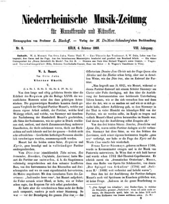 Niederrheinische Musik-Zeitung für Kunstfreunde und Künstler Samstag 4. Februar 1860