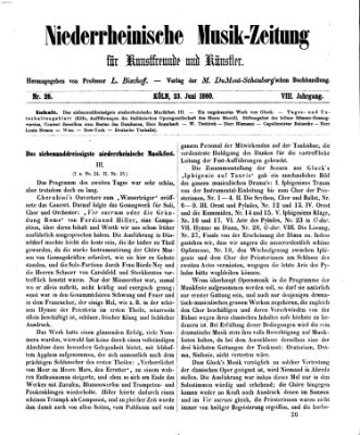 Niederrheinische Musik-Zeitung für Kunstfreunde und Künstler Samstag 23. Juni 1860