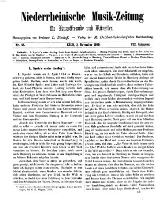 Niederrheinische Musik-Zeitung für Kunstfreunde und Künstler Samstag 3. November 1860