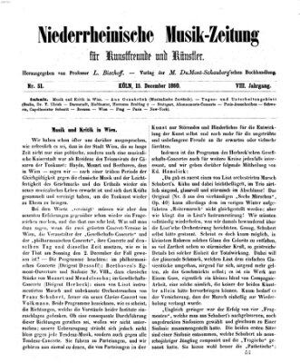 Niederrheinische Musik-Zeitung für Kunstfreunde und Künstler Samstag 15. Dezember 1860