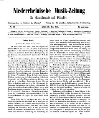 Niederrheinische Musik-Zeitung für Kunstfreunde und Künstler Samstag 30. März 1861