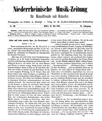 Niederrheinische Musik-Zeitung für Kunstfreunde und Künstler Samstag 18. Mai 1861