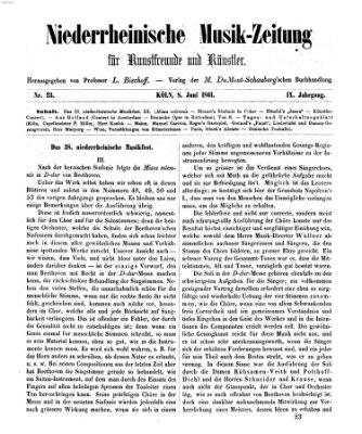 Niederrheinische Musik-Zeitung für Kunstfreunde und Künstler Samstag 8. Juni 1861