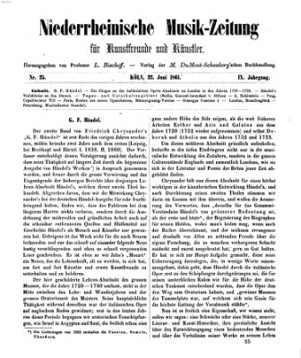 Niederrheinische Musik-Zeitung für Kunstfreunde und Künstler Samstag 22. Juni 1861