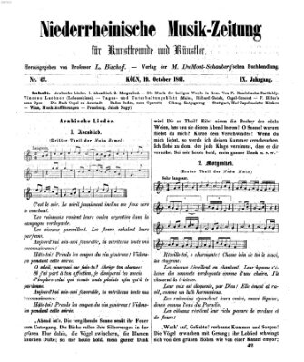 Niederrheinische Musik-Zeitung für Kunstfreunde und Künstler Samstag 19. Oktober 1861