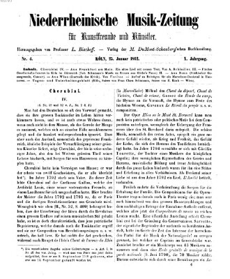 Niederrheinische Musik-Zeitung für Kunstfreunde und Künstler Samstag 25. Januar 1862