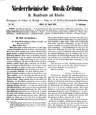 Niederrheinische Musik-Zeitung für Kunstfreunde und Künstler Samstag 19. April 1862