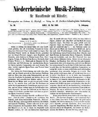 Niederrheinische Musik-Zeitung für Kunstfreunde und Künstler Samstag 10. Mai 1862