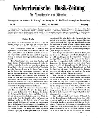 Niederrheinische Musik-Zeitung für Kunstfreunde und Künstler Samstag 24. Mai 1862