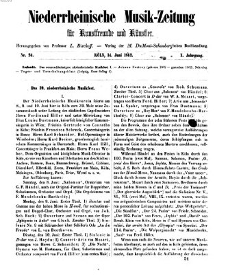 Niederrheinische Musik-Zeitung für Kunstfreunde und Künstler Samstag 14. Juni 1862