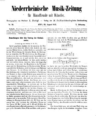 Niederrheinische Musik-Zeitung für Kunstfreunde und Künstler Samstag 23. August 1862