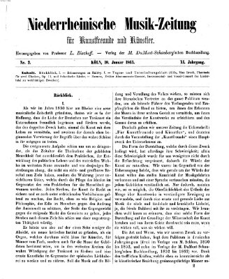 Niederrheinische Musik-Zeitung für Kunstfreunde und Künstler Samstag 10. Januar 1863