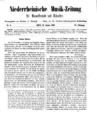 Niederrheinische Musik-Zeitung für Kunstfreunde und Künstler Samstag 31. Januar 1863