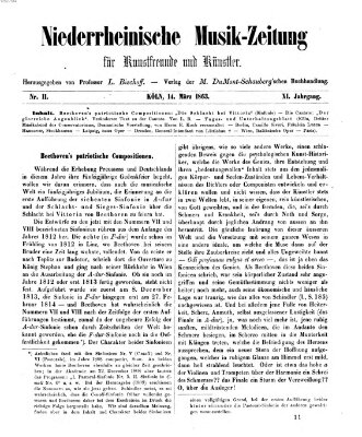 Niederrheinische Musik-Zeitung für Kunstfreunde und Künstler Samstag 14. März 1863