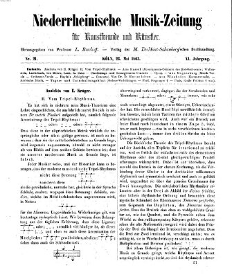 Niederrheinische Musik-Zeitung für Kunstfreunde und Künstler Samstag 23. Mai 1863