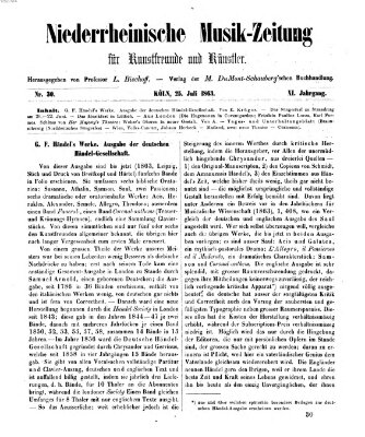 Niederrheinische Musik-Zeitung für Kunstfreunde und Künstler Samstag 25. Juli 1863