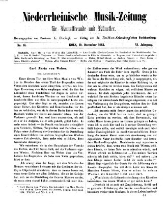 Niederrheinische Musik-Zeitung für Kunstfreunde und Künstler Samstag 19. Dezember 1863