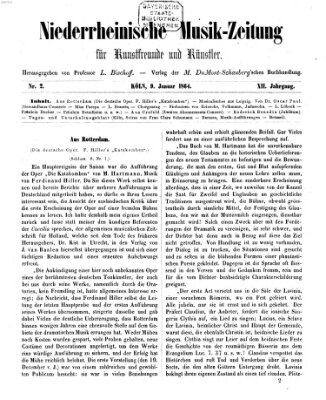 Niederrheinische Musik-Zeitung für Kunstfreunde und Künstler Samstag 9. Januar 1864