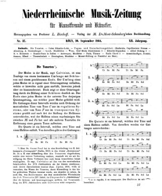 Niederrheinische Musik-Zeitung für Kunstfreunde und Künstler Samstag 10. September 1864