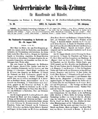 Niederrheinische Musik-Zeitung für Kunstfreunde und Künstler Samstag 24. September 1864