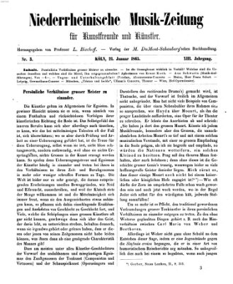 Niederrheinische Musik-Zeitung für Kunstfreunde und Künstler Samstag 21. Januar 1865