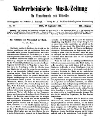 Niederrheinische Musik-Zeitung für Kunstfreunde und Künstler Samstag 30. September 1865