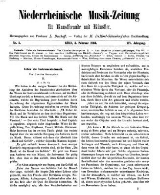 Niederrheinische Musik-Zeitung für Kunstfreunde und Künstler Samstag 3. Februar 1866