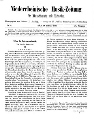 Niederrheinische Musik-Zeitung für Kunstfreunde und Künstler Samstag 10. Februar 1866