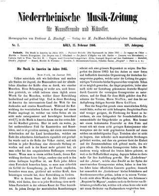 Niederrheinische Musik-Zeitung für Kunstfreunde und Künstler Samstag 17. Februar 1866