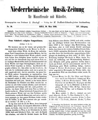 Niederrheinische Musik-Zeitung für Kunstfreunde und Künstler Samstag 10. März 1866