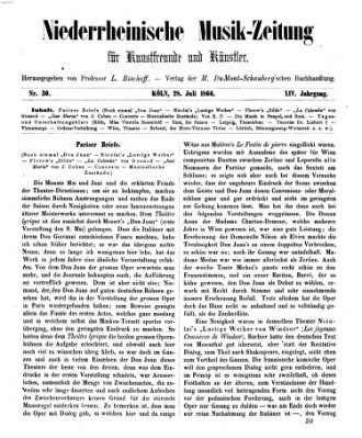 Niederrheinische Musik-Zeitung für Kunstfreunde und Künstler Samstag 28. Juli 1866