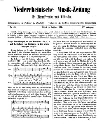 Niederrheinische Musik-Zeitung für Kunstfreunde und Künstler Samstag 6. Oktober 1866