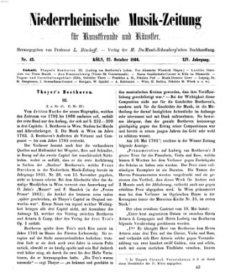 Niederrheinische Musik-Zeitung für Kunstfreunde und Künstler Samstag 27. Oktober 1866