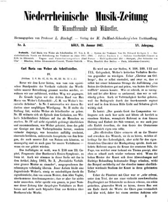 Niederrheinische Musik-Zeitung für Kunstfreunde und Künstler Samstag 19. Januar 1867