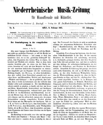 Niederrheinische Musik-Zeitung für Kunstfreunde und Künstler Samstag 9. Februar 1867