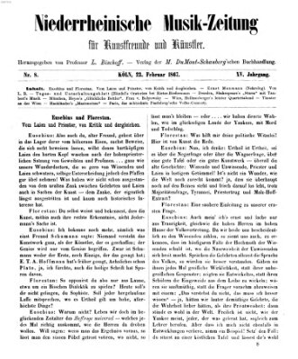 Niederrheinische Musik-Zeitung für Kunstfreunde und Künstler Samstag 23. Februar 1867