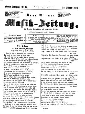 Neue Wiener Musik-Zeitung Donnerstag 28. Februar 1856