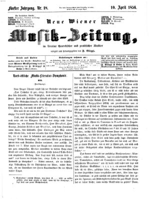 Neue Wiener Musik-Zeitung Donnerstag 10. April 1856