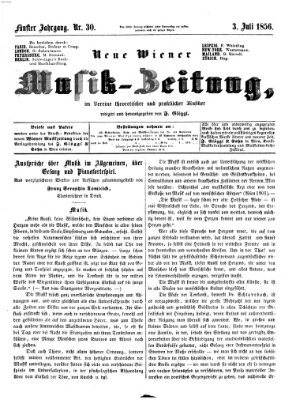 Neue Wiener Musik-Zeitung Donnerstag 3. Juli 1856