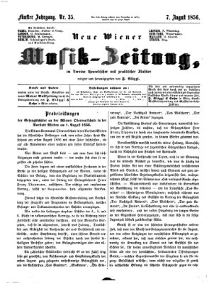 Neue Wiener Musik-Zeitung Donnerstag 7. August 1856