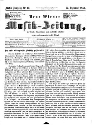 Neue Wiener Musik-Zeitung Donnerstag 25. September 1856