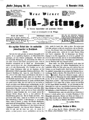 Neue Wiener Musik-Zeitung Donnerstag 6. November 1856