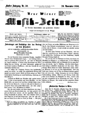 Neue Wiener Musik-Zeitung Donnerstag 20. November 1856